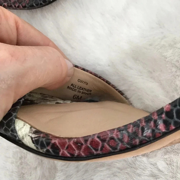 Antonio Milani Women’s Gwyn All leather Snake Print Block Heel Sandal Size 6 - Picture 11 of 12